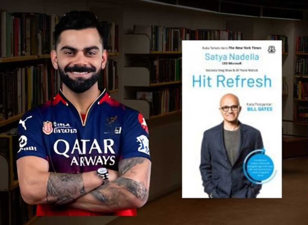 Virat Kohli with Hit Refresh Book
